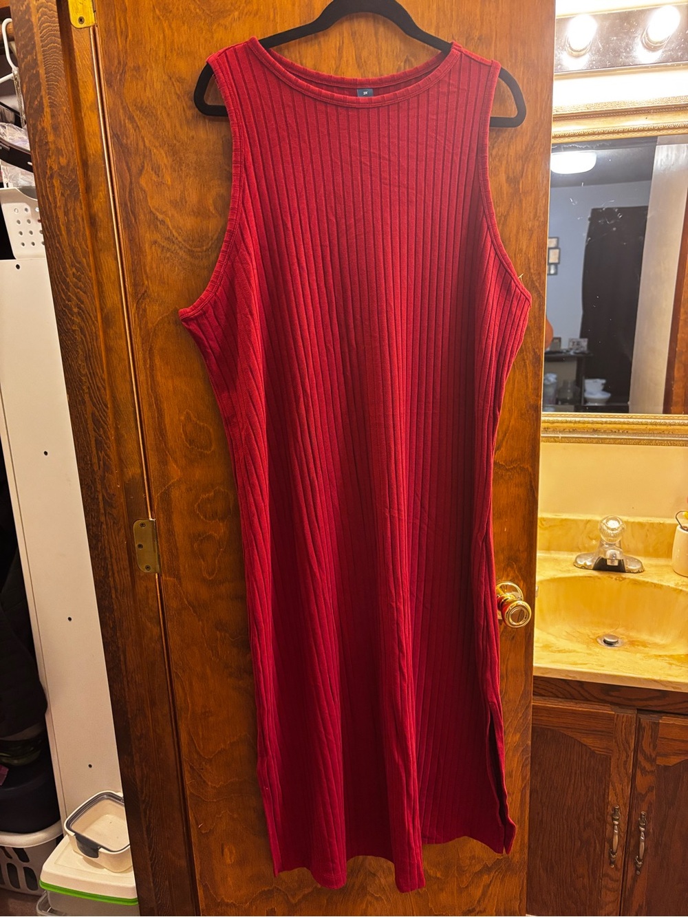 Old Navy Sleeveless Ribbed Midi Dress - Red